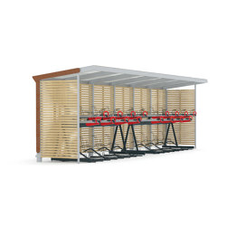 aureo velo | Shelter with two-tier bicycle parking | Bicycle parking systems | mmcité