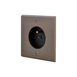 Gun Metal - Single Cover Plate - Socket | Sockets | Modelec