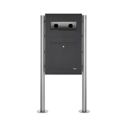 Designer | Edelstahl Standbriefkasten Designer BIG - RAL nach Wahl - GIRA System 106 - 3-fach vorbereitet RAL 7016 anthrazitgrau feinstruktur matt | Mailboxes | Briefkasten Manufaktur