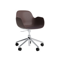 Form Armchair Swivel 5W Gas Lift Alu Brown | Chairs | Normann Copenhagen