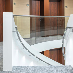 LED handrail lighting in noble finish at Nash Suites Airport Hotel in Meyrin | Staircase systems | MetallArt Treppen