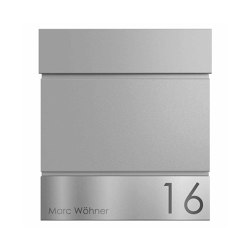 KANT Edition letterbox with newspaper compartment - Elegance 4 design - RAL 9007 grey aluminium | Mailboxes | Briefkasten Manufaktur