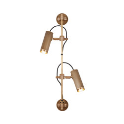 Spot | Wall Rail - Double Head - Antique Brass | Wall lights | J. Adams & Co