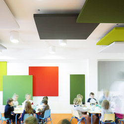 Stereo acoustic panels suspended | Sound absorbing ceiling systems | Texaa®