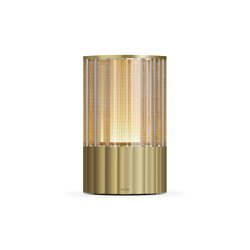 Totem Reeded 100mm Natural Brass | Table lights | Voltra Lighting