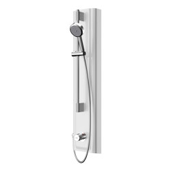 F5S Mix shower panel made of MIRANIT with hand shower fitting | Shower controls | KWC Professional